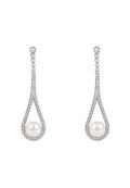 Boucles d'oreilles pendantes en perles Latelita Cradled en argent | Femstylo