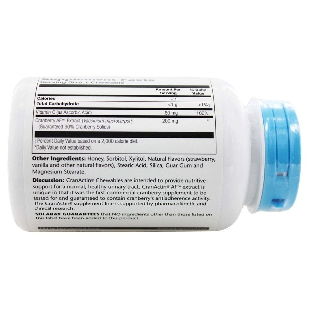 CranActin Masticable Solaray 60 Comprimés à Croquer