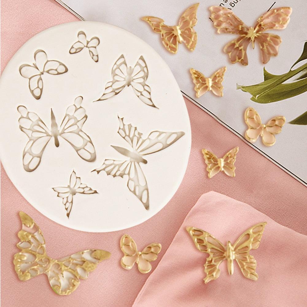 Moule créatif en silicone en forme de papillon pour fondant, bougie, résine, moules à gâteaux faits maison, accessoires de cuisine, moule en silicone de qualité alimentaire, réutilisable pour glaçons et bonbons