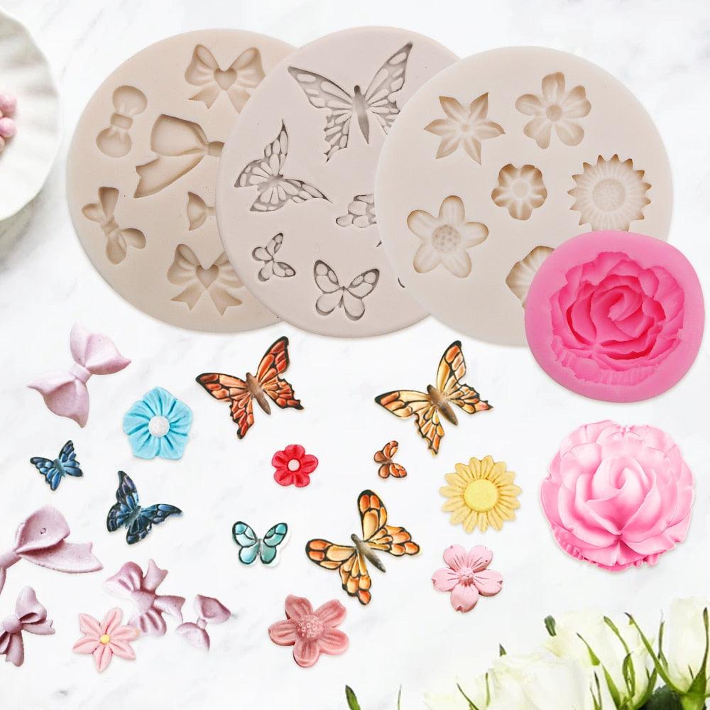 Moule créatif en silicone en forme de papillon pour fondant, bougie, résine, moules à gâteaux faits maison, accessoires de cuisine, moule en silicone de qualité alimentaire, réutilisable pour glaçons et bonbons
