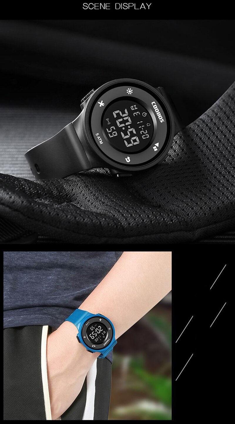 Montres Garçons au Design Créatif Étanche Montre à Bracelet Amovible Unique Pour Hommes Montres-bracelets Numériques à LED Montres-bracelets de Sport à Grand Cadran Étanche Pour Hommes Avec Chronomètre et Alarme