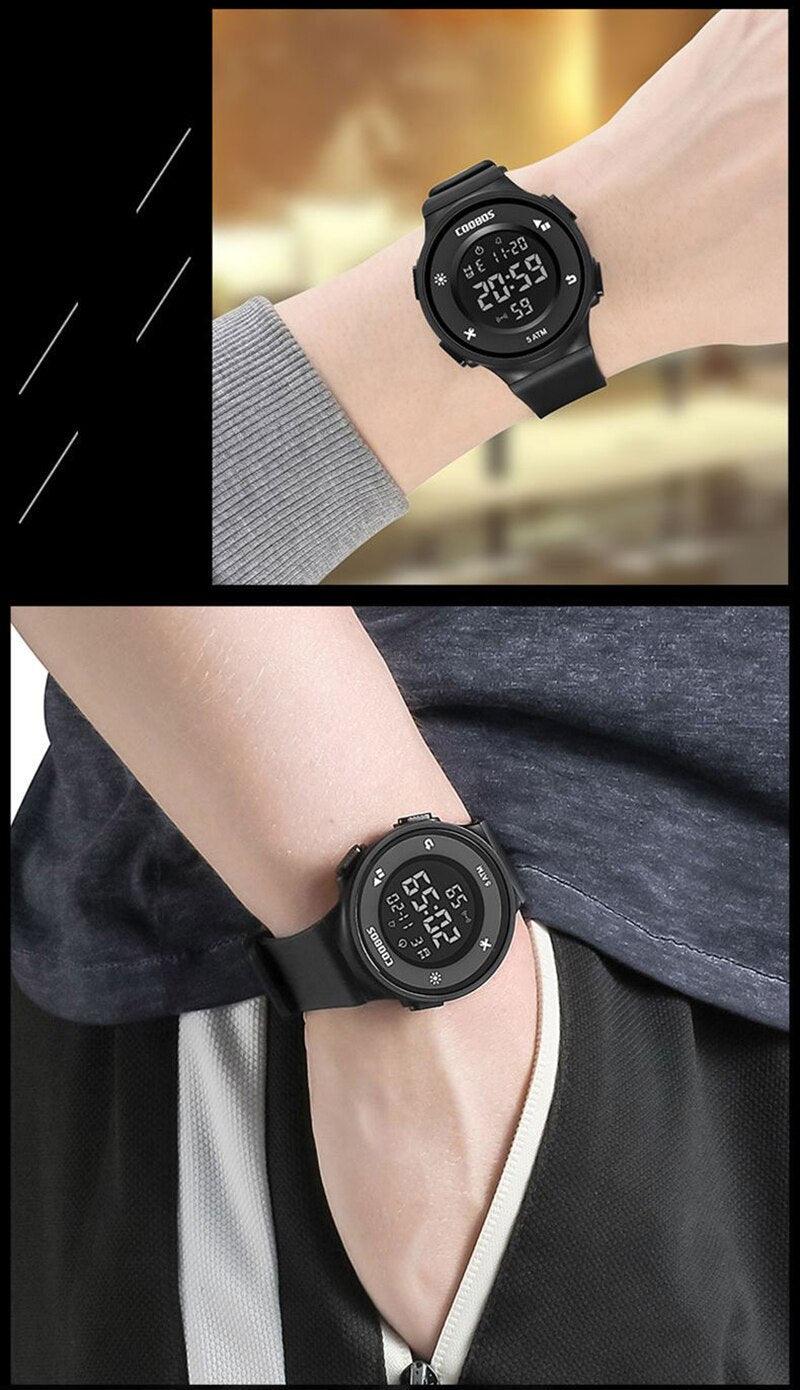 Montres Garçons au Design Créatif Étanche Montre à Bracelet Amovible Unique Pour Hommes Montres-bracelets Numériques à LED Montres-bracelets de Sport à Grand Cadran Étanche Pour Hommes Avec Chronomètre et Alarme