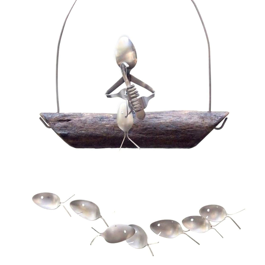 Carillon à vent décoratif mobile à suspendre en forme de poisson tropical, sculpture de pêche créative pour la maison, la chambre ou le jardin.