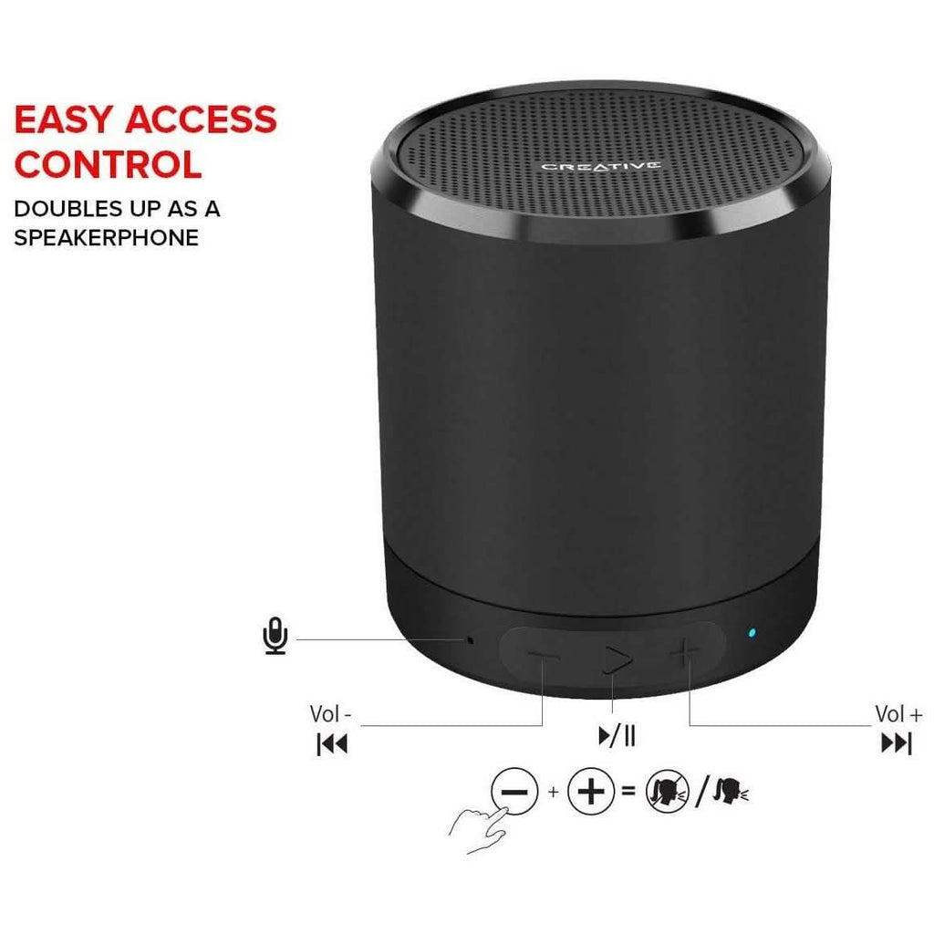 Mini-enceinte portable Creative Metallix - Noire (reconditionnée)
