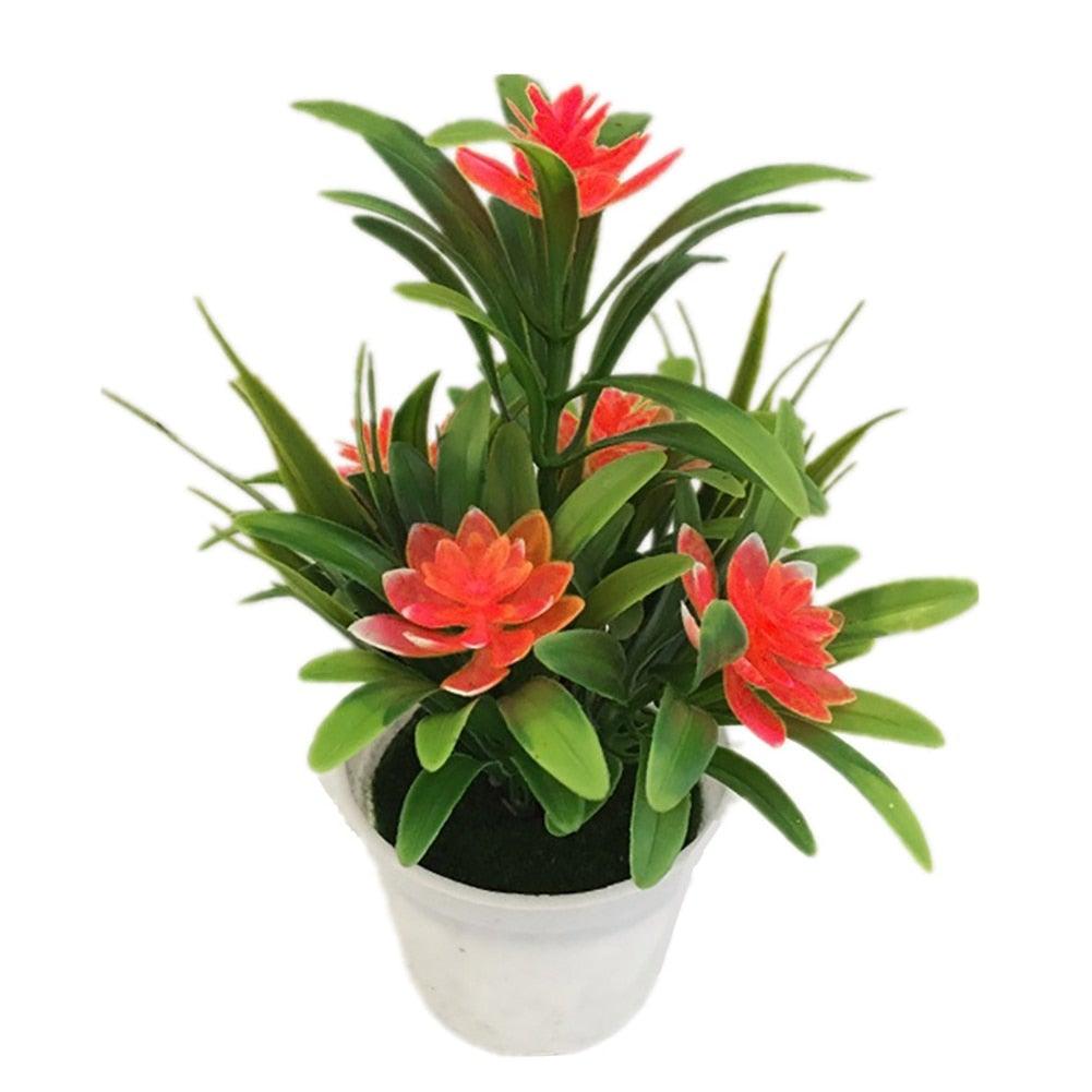 Mini plante artificielle décorative, faux bonsaï en pot pour Noël, Nouvel An, mariage, fête, jardin, restaurant, décoration de table, maison, mini plantes succulentes en plastique en pot pour la décoration de la maison et du bureau.