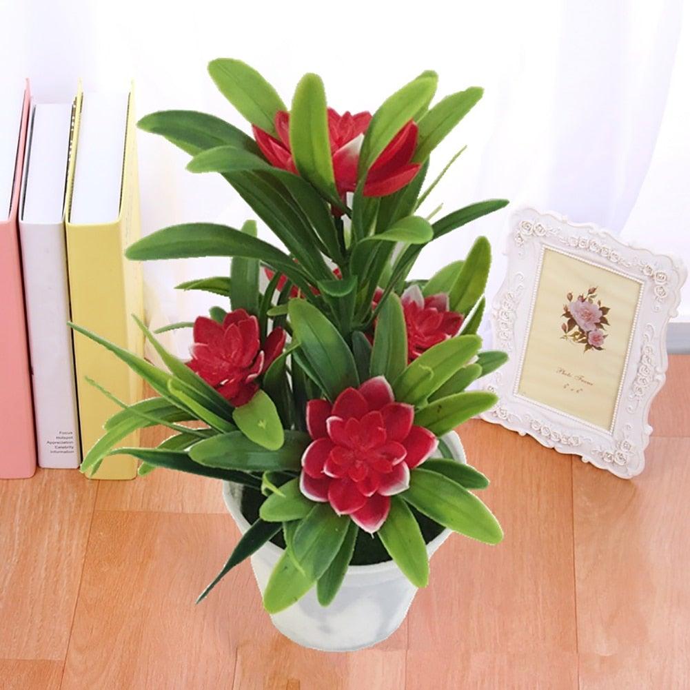 Mini plante artificielle décorative, faux bonsaï en pot pour Noël, Nouvel An, mariage, fête, jardin, restaurant, décoration de table, maison, mini plantes succulentes en plastique en pot pour la décoration de la maison et du bureau.