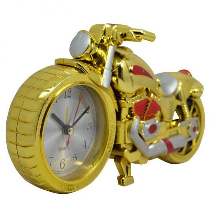 Réveil analogique silencieux motif moto créatif, réveil de bureau, cadeau d'anniversaire créatif pour la maison, horloge sympa