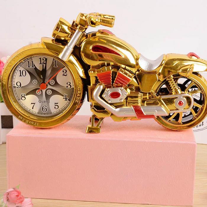 Réveil analogique silencieux motif moto créatif, réveil de bureau, cadeau d'anniversaire créatif pour la maison, horloge sympa