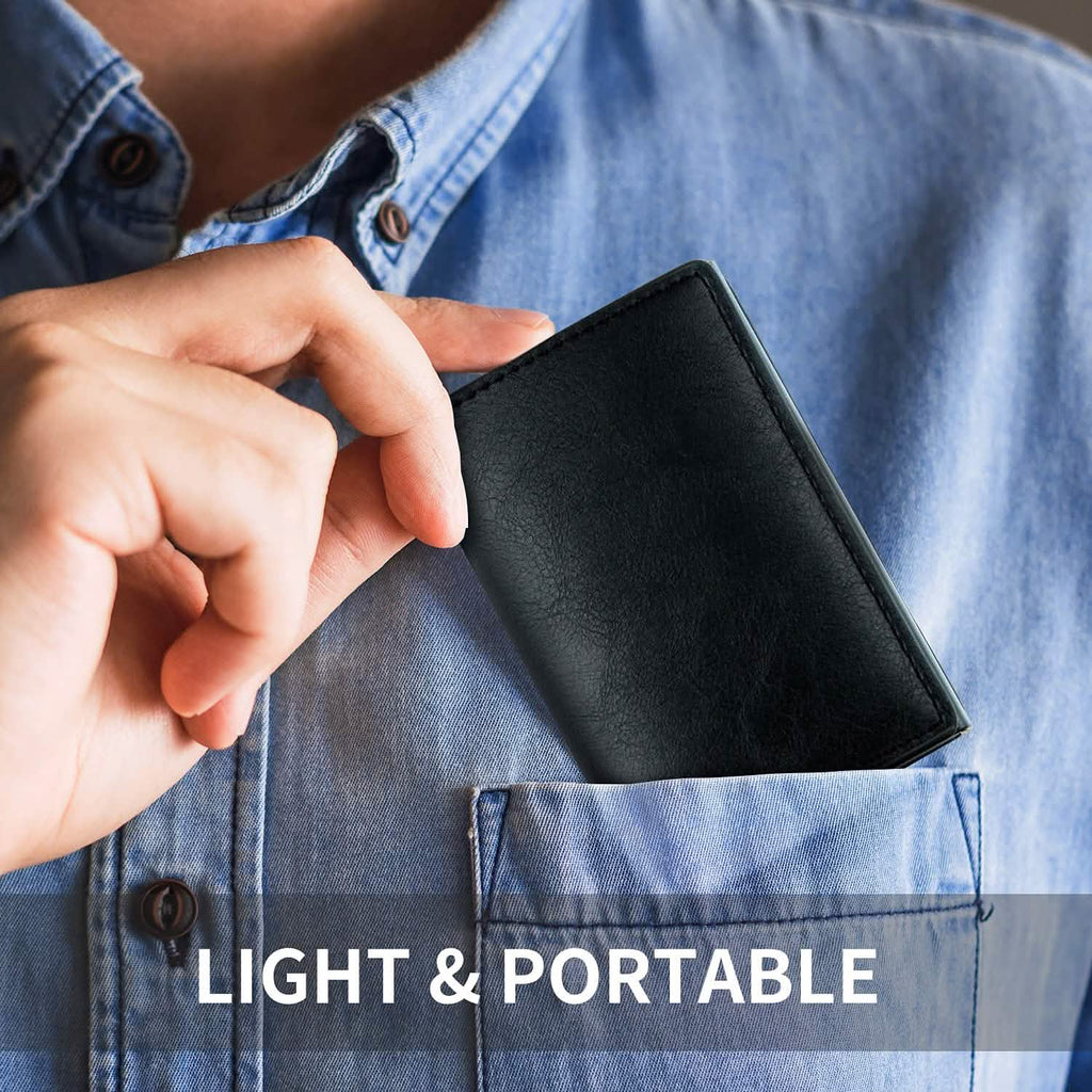 Porte-cartes de crédit blocage RFID en cuir véritable vintage portefeuille d'affaires en aluminium