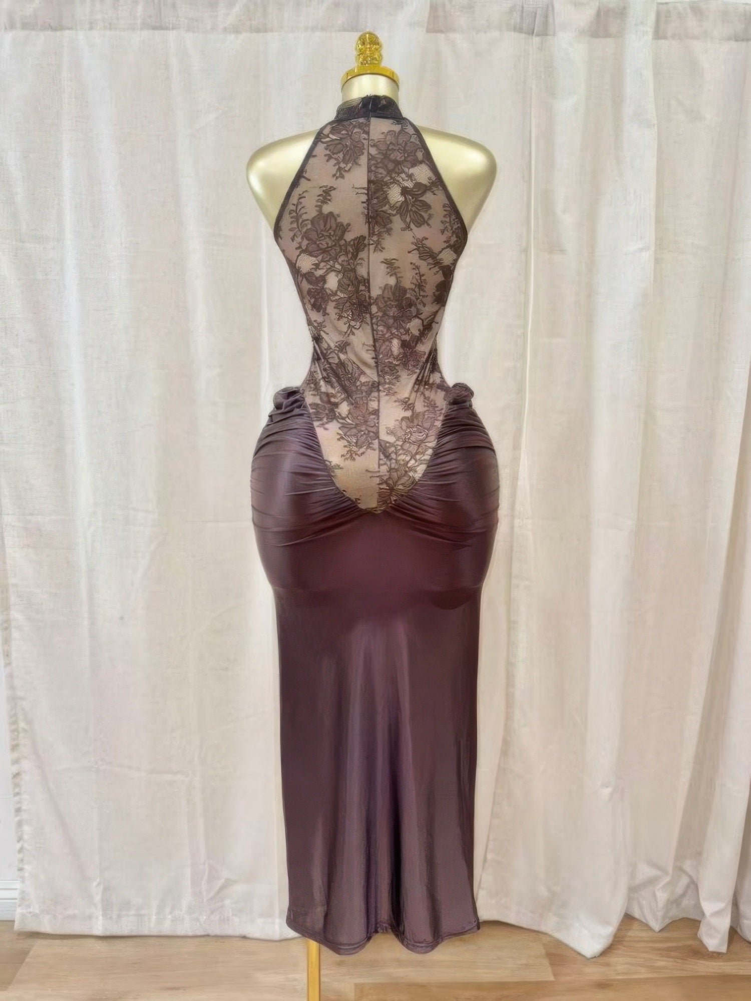 Crimson Lace Hourglass Dress
