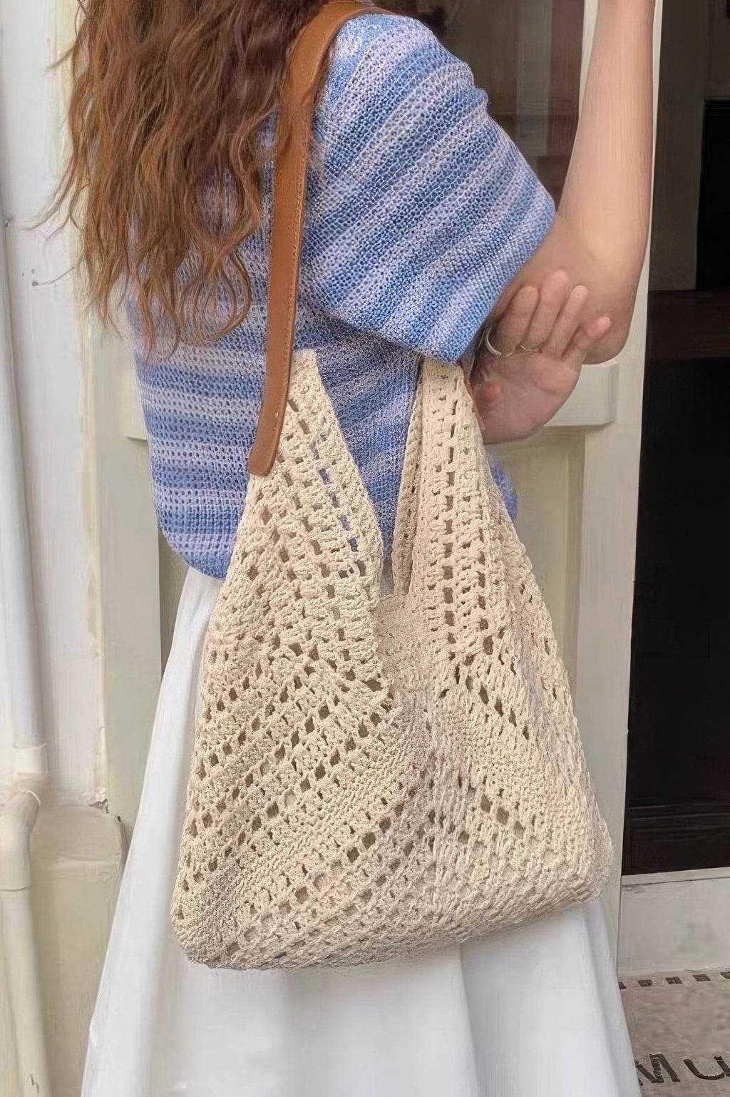 Sac bandoulière en crochet avec pochette