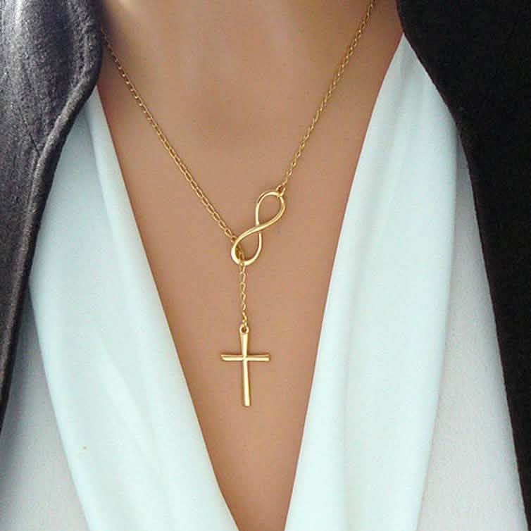 Collier Lariat Croix