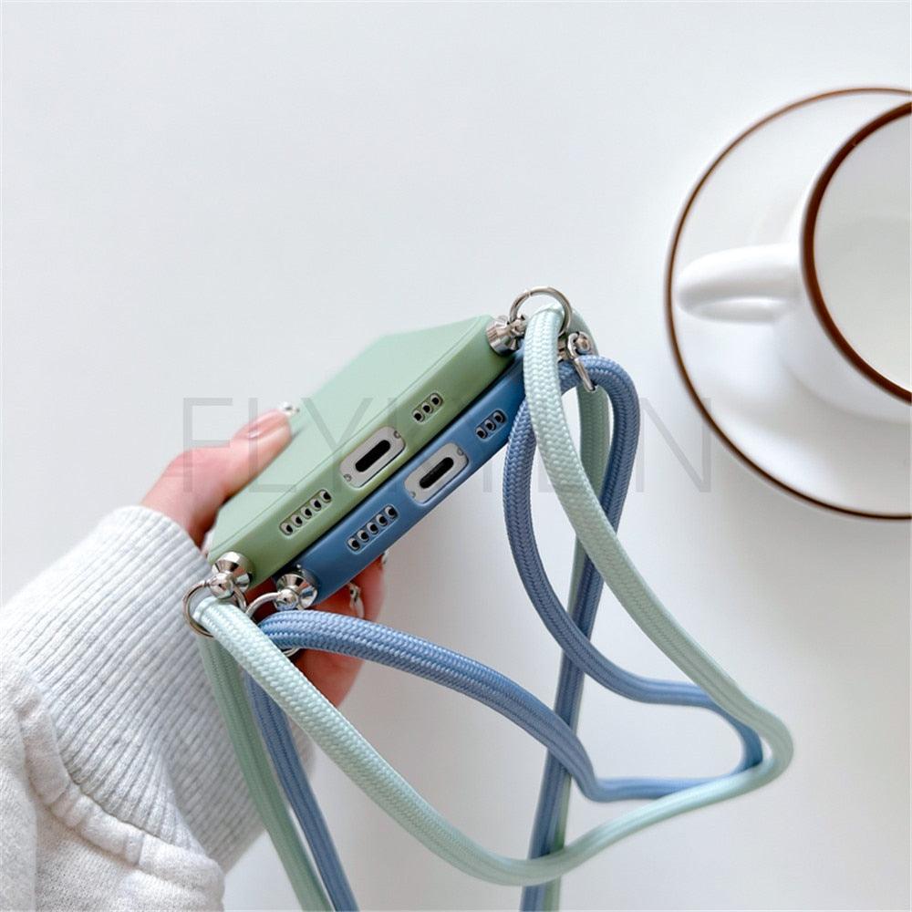 Coque de téléphone bandoulière collier cordon pour Xiaomi 12 Lite 12t 11 Lite 5g Ne Redmi Note 11 12 Pro A1 10a 10c Étui souple en silicone avec cordon élégant et lanière antichoc
