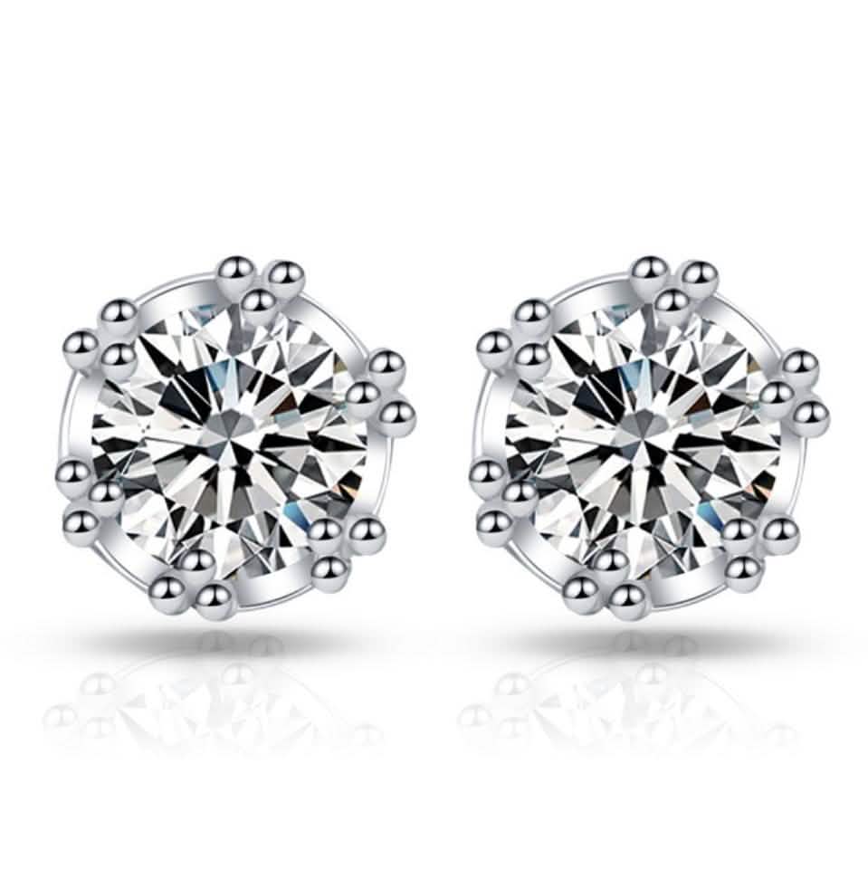 Puces d'oreilles Couronne avec Zircons Cubiques
