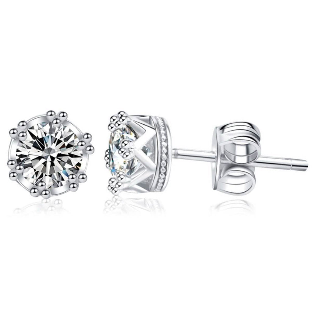Puces d'oreilles Couronne avec Zircons Cubiques