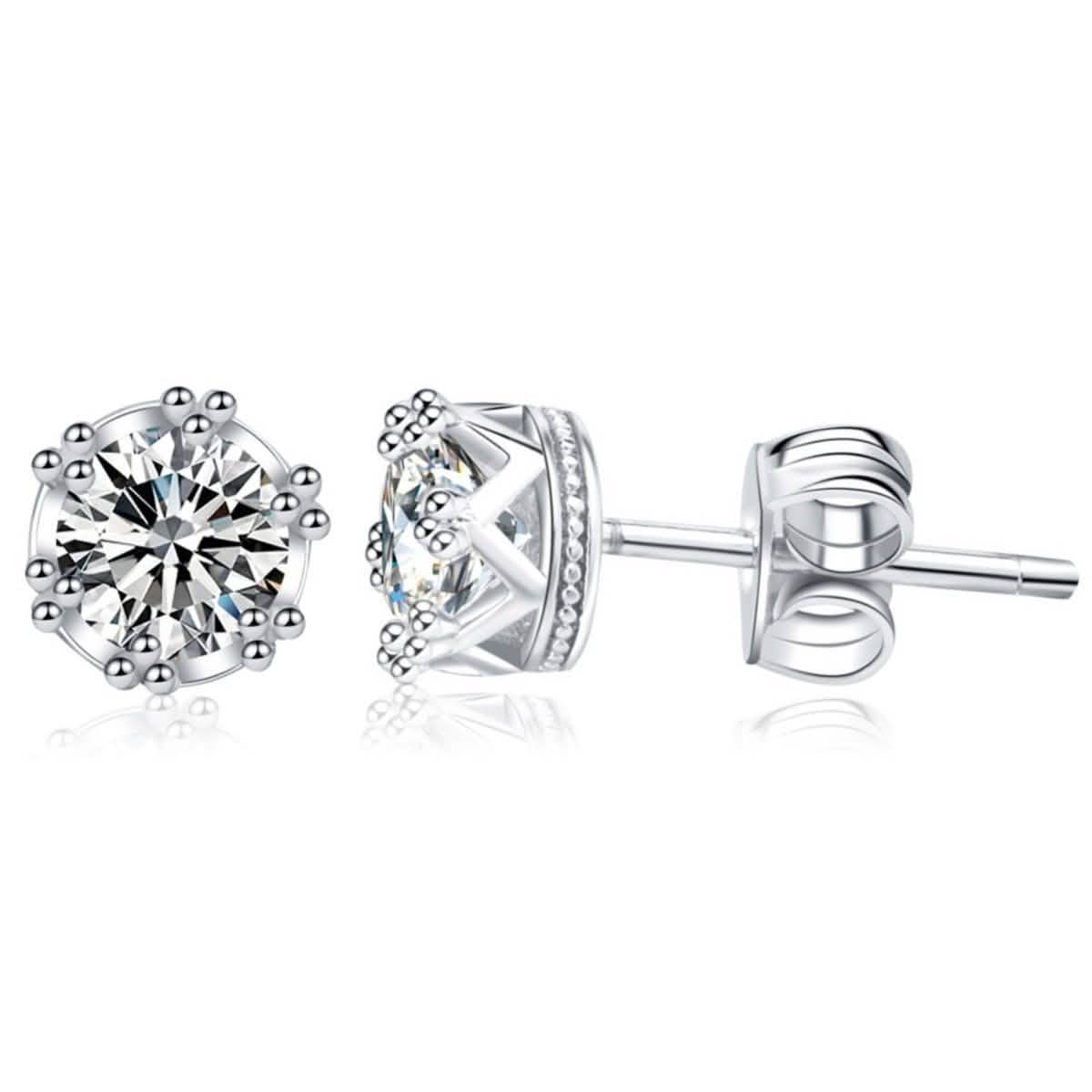 Puces d'oreilles Couronne avec Zircons Cubiques