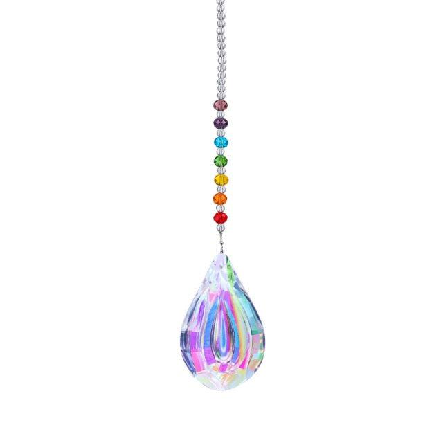 Attrape-soleil cristal boule étoile lune soleil anneau arc-en-ciel pendentif cristal attrape-lumière ornement prisme perles en pierre ornement maison fenêtre carillons éoliens décoration de voiture