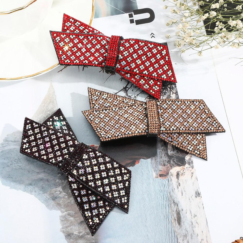 Barrettes à cheveux Crystal Gros Nœud Serre-tête pour Femmes, Attache-queue de cheval, Accessoires pour cheveux pour Filles, Épingles à cheveux en Strass, Pinces à cheveux mode, Accessoires de Bandeau pour Fête