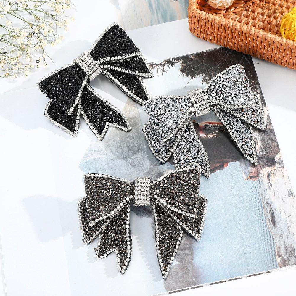 Barrettes à cheveux Crystal Gros Nœud Serre-tête pour Femmes, Attache-queue de cheval, Accessoires pour cheveux pour Filles, Épingles à cheveux en Strass, Pinces à cheveux mode, Accessoires de Bandeau pour Fête