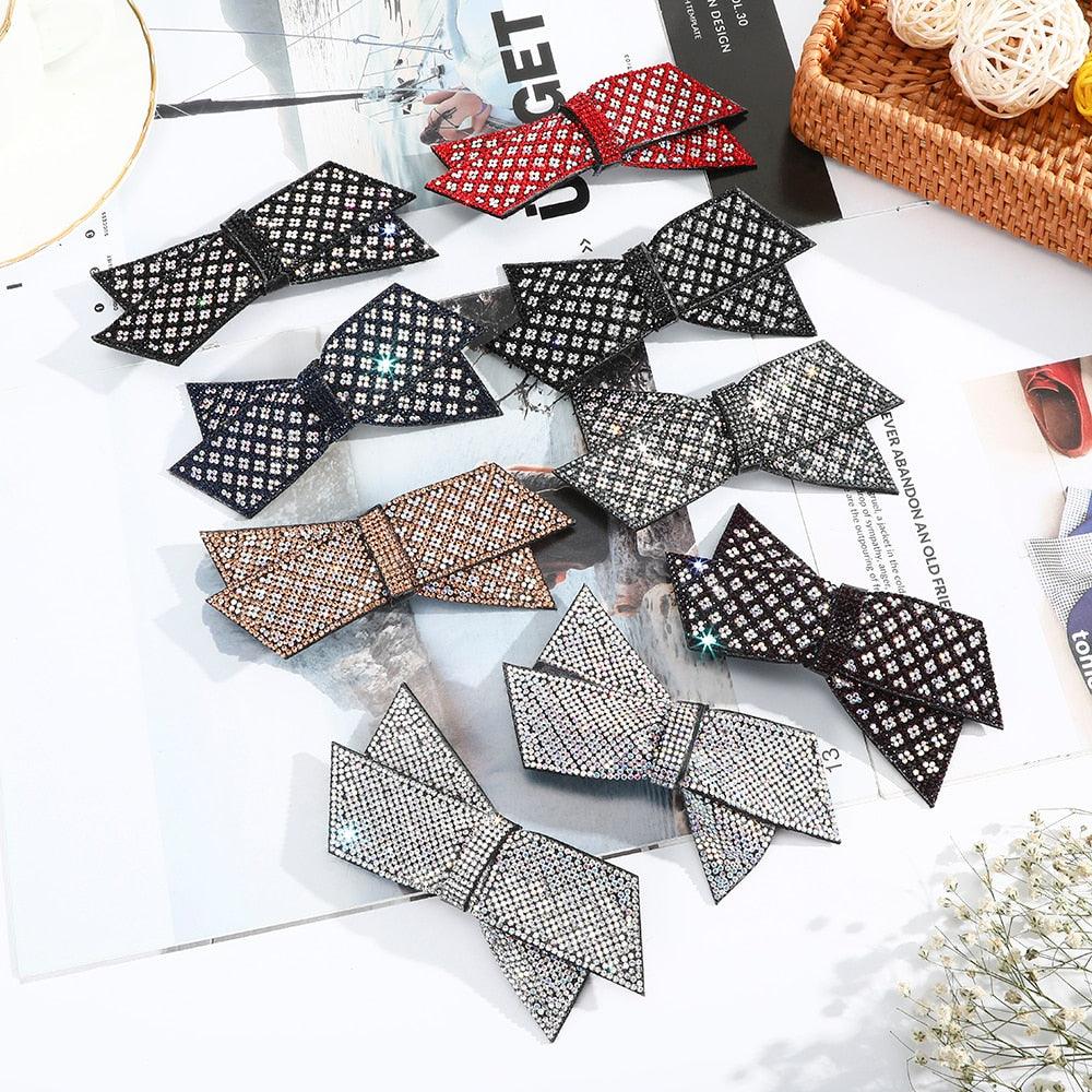 Barrettes à cheveux Crystal Gros Nœud Serre-tête pour Femmes, Attache-queue de cheval, Accessoires pour cheveux pour Filles, Épingles à cheveux en Strass, Pinces à cheveux mode, Accessoires de Bandeau pour Fête