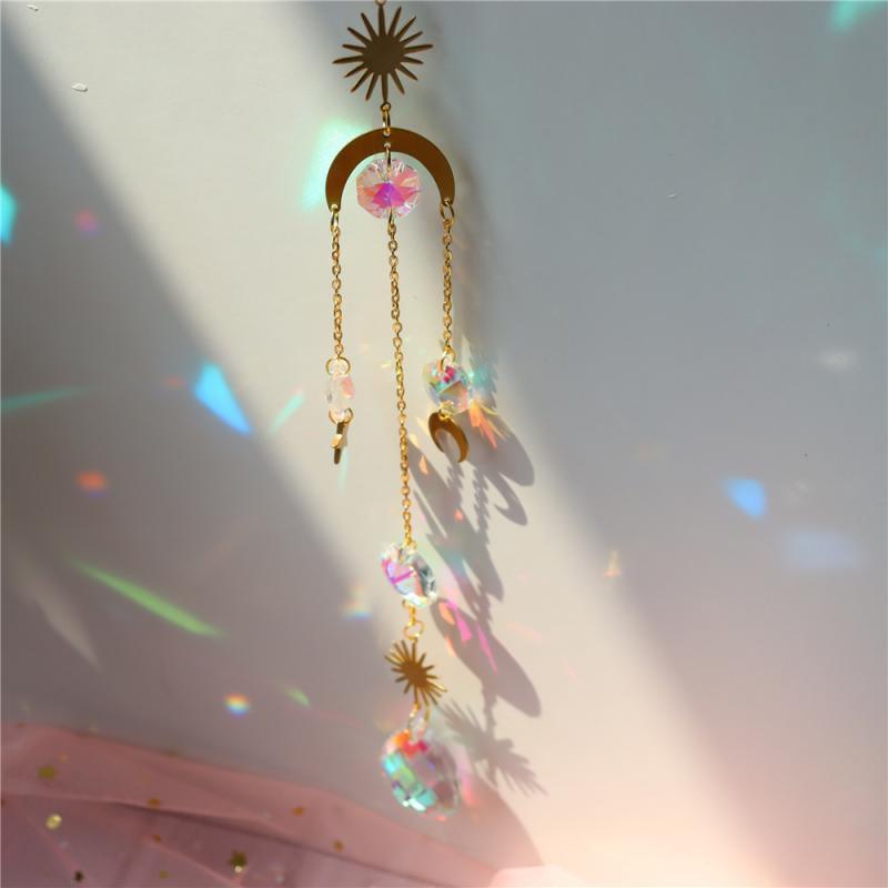 Carillon éolien Crystal Dream Attrape-rêves Cadeaux Décoration murale Décoration de la maison Ornement de fenêtre Carillon éolien rotatif Pour la décoration de chambre à coucher et de salon Cadeaux créatifs pour filles Photographie