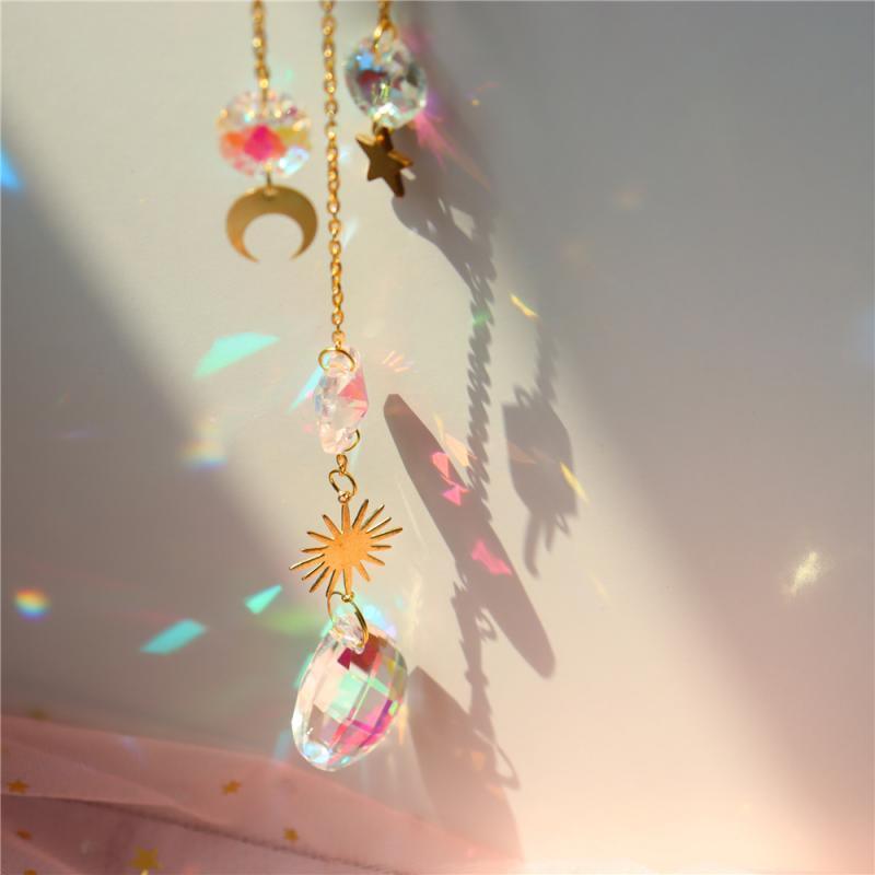 Carillon éolien Crystal Dream Attrape-rêves Cadeaux Décoration murale Décoration de la maison Ornement de fenêtre Carillon éolien rotatif Pour la décoration de chambre à coucher et de salon Cadeaux créatifs pour filles Photographie