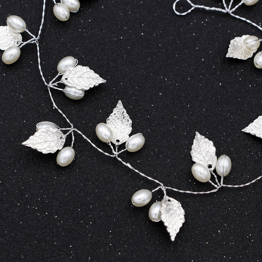 Crystal Pearl Bridal Tiaras Hairbands Hairpins Bridesmaid Diamante Hair Vine Accessories Wedding Jewelry 35cm Headwear Gorgeous Hair Accessories For Women