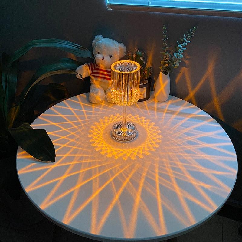 Lampe de Table en Cristal LED Tactile Diamant Lumière d'Ambiance de Chevet RVB Télécommande Veilleuse Romantique Lampe de Table Décorative Lampes de Bureau Mignonnes pour la Décoration de Chambre