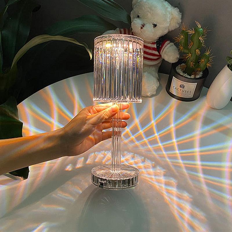 Lampe de Table en Cristal LED Tactile Diamant Lumière d'Ambiance de Chevet RVB Télécommande Veilleuse Romantique Lampe de Table Décorative Lampes de Bureau Mignonnes pour la Décoration de Chambre