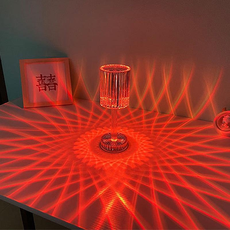 Lampe de Table en Cristal LED Tactile Diamant Lumière d'Ambiance de Chevet RVB Télécommande Veilleuse Romantique Lampe de Table Décorative Lampes de Bureau Mignonnes pour la Décoration de Chambre