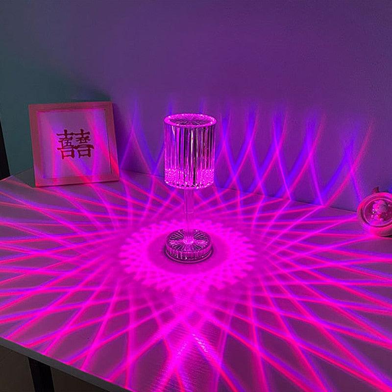 Lampe de Table en Cristal LED Tactile Diamant Lumière d'Ambiance de Chevet RVB Télécommande Veilleuse Romantique Lampe de Table Décorative Lampes de Bureau Mignonnes pour la Décoration de Chambre