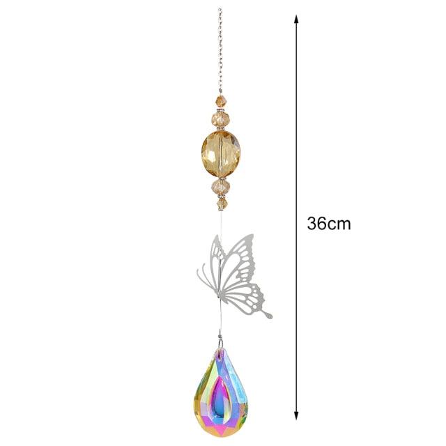 Pendentif Cristal Vent Étoile Lune Attrape-soleil Fait Main Attrape-lumière Prisme en Cristal Nouveauté Prisme Lumineux Coloré Lustre en Cristal Pendentif en Verre Perle Fil Cadeau Jardin Fait Main Fenêtre Mariage Rideau Lustre