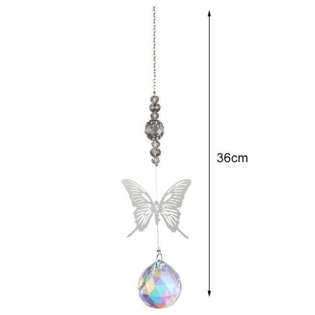 Pendentif Cristal Vent Étoile Lune Attrape-soleil Fait Main Attrape-lumière Prisme en Cristal Nouveauté Prisme Lumineux Coloré Lustre en Cristal Pendentif en Verre Perle Fil Cadeau Jardin Fait Main Fenêtre Mariage Rideau Lustre