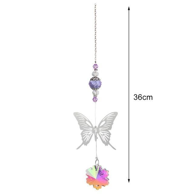 Pendentif Cristal Vent Étoile Lune Attrape-soleil Fait Main Attrape-lumière Prisme en Cristal Nouveauté Prisme Lumineux Coloré Lustre en Cristal Pendentif en Verre Perle Fil Cadeau Jardin Fait Main Fenêtre Mariage Rideau Lustre