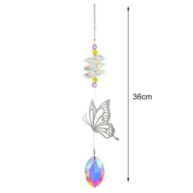 Pendentif Cristal Vent Étoile Lune Attrape-soleil Fait Main Attrape-lumière Prisme en Cristal Nouveauté Prisme Lumineux Coloré Lustre en Cristal Pendentif en Verre Perle Fil Cadeau Jardin Fait Main Fenêtre Mariage Rideau Lustre