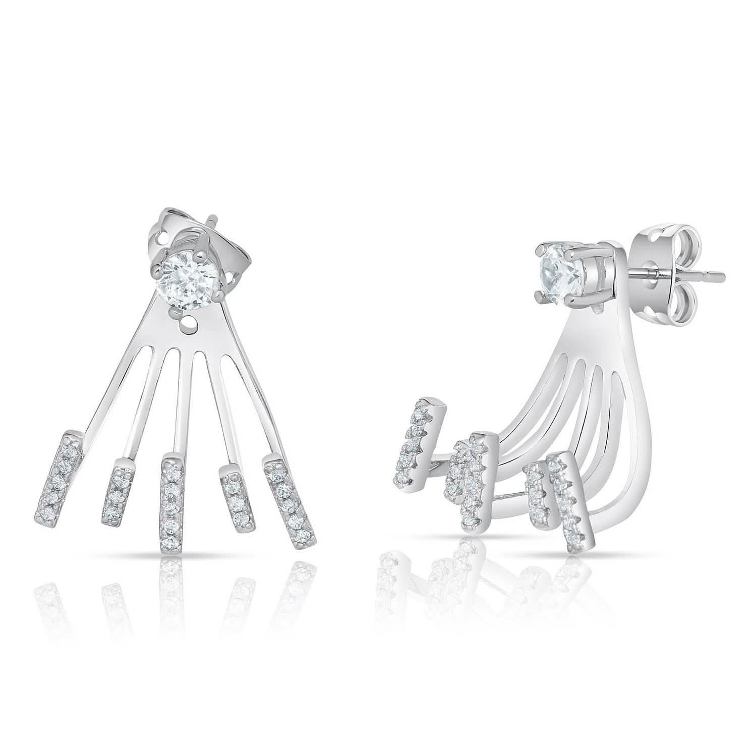 Boucles d'oreilles en oxyde de zirconium serties de griffes