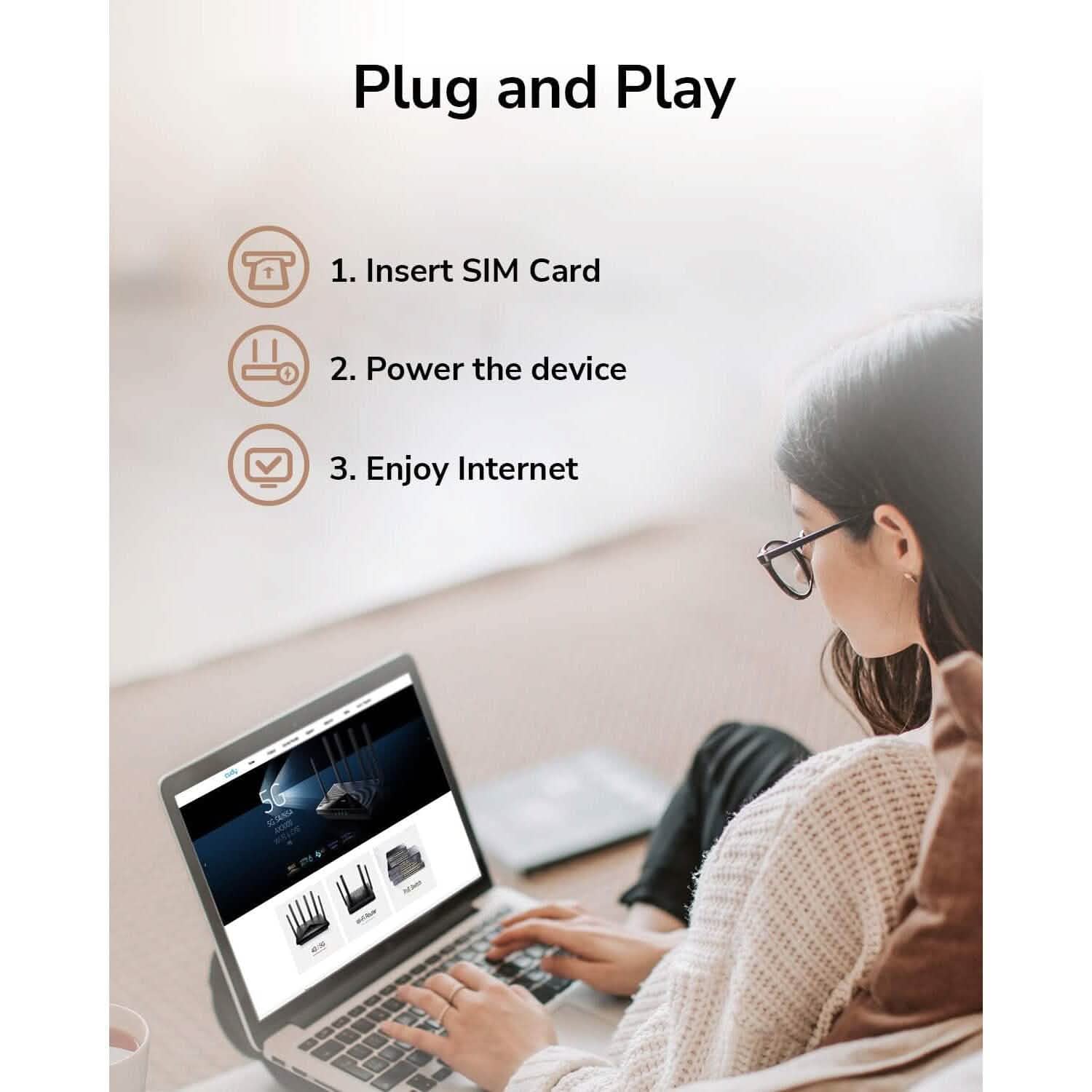 Cudy Nouveau Routeur Modem 4G LTE Dual Band AC1200 Débloqué avec Emplacement pour Carte SIM (Reconditionné)