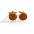 Boutons de manchette OOAK en cuir de raie recyclé