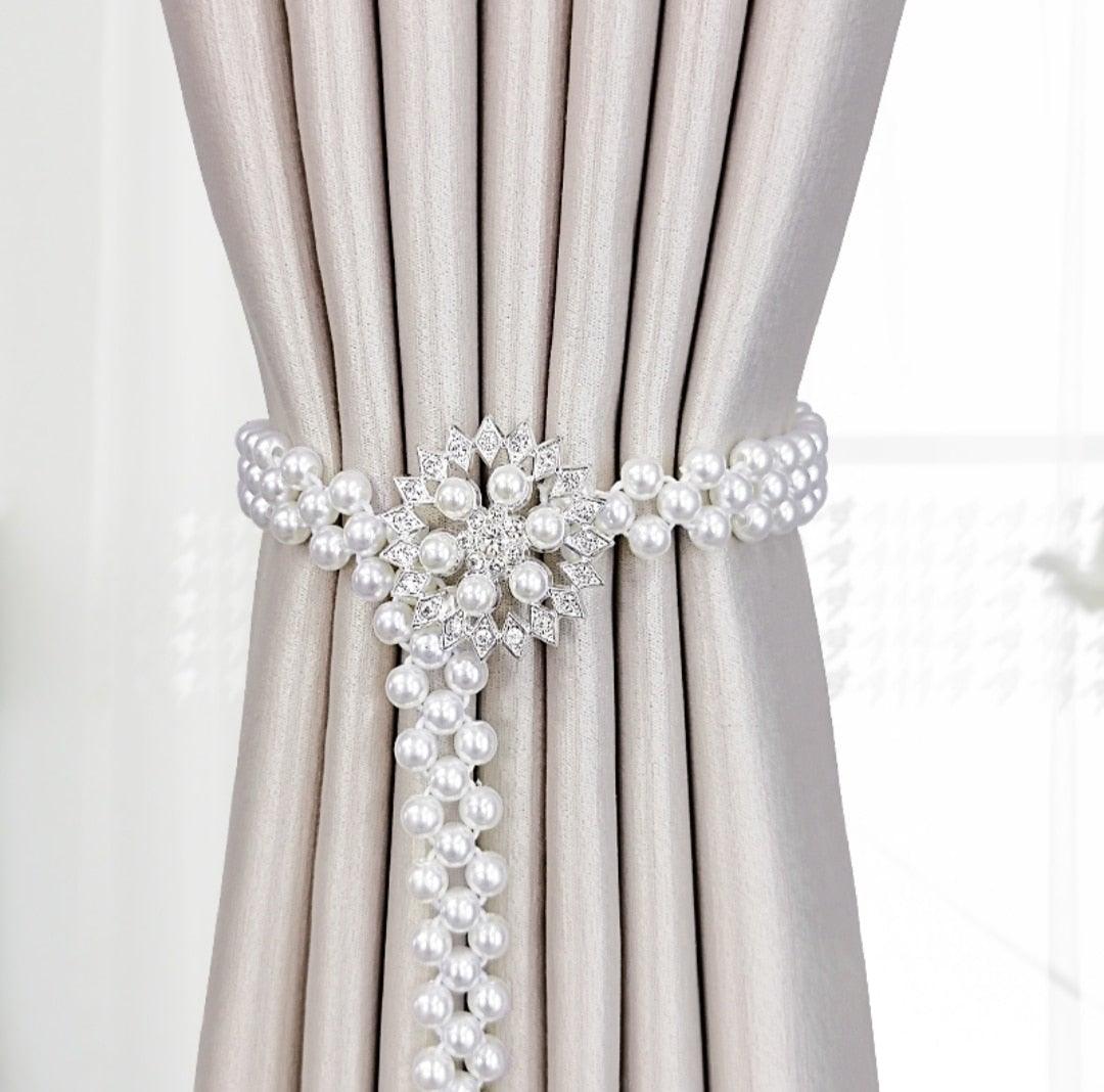 Embrasses Rideaux Élastiques Support Crochets Boucles Clips Jolis et Tendance Polyester Accessoires Décoratifs Maison Style Moderne Simple Embrasses de Rideaux