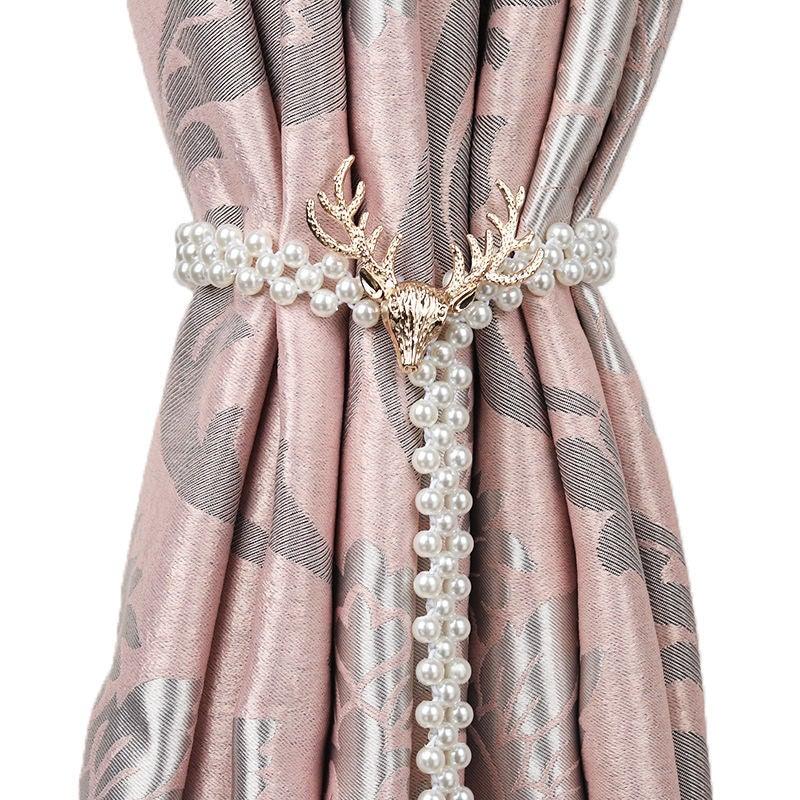 Embrasses Rideaux Élastiques Support Crochets Boucles Clips Jolis et Tendance Polyester Accessoires Décoratifs Maison Style Moderne Simple Embrasses de Rideaux