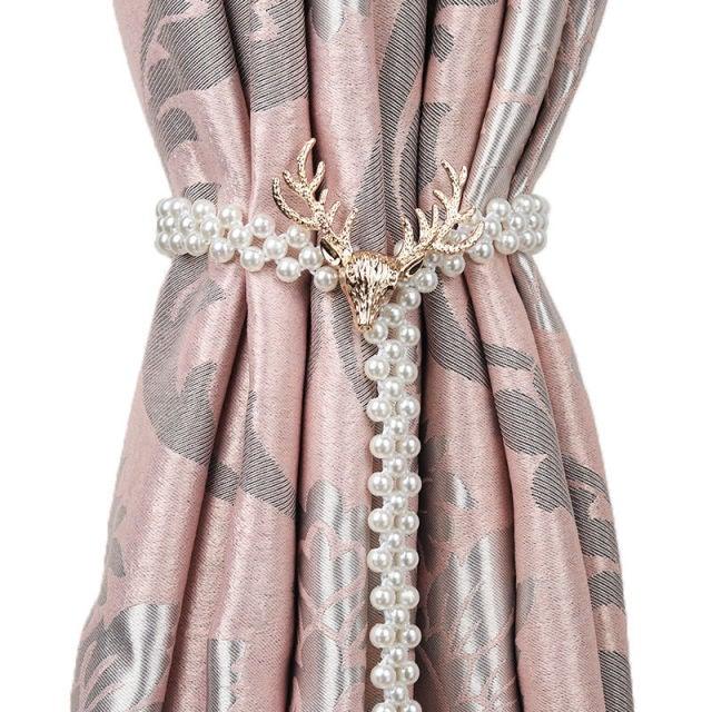 Embrasses Rideaux Élastiques Support Crochets Boucles Clips Jolis et Tendance Polyester Accessoires Décoratifs Maison Style Moderne Simple Embrasses de Rideaux