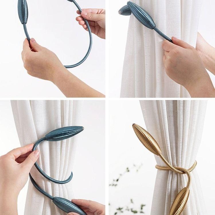 Embrasses de Rideaux Crochets de Maintien Clips Boucle en Polyester Jolis et Tendance Accessoires Décoratifs Maison Embrasses Créatives pour Fenêtres Attaches en Torsion Style Européen Supports de Rideaux Sur Mesure Décoratifs 57cm