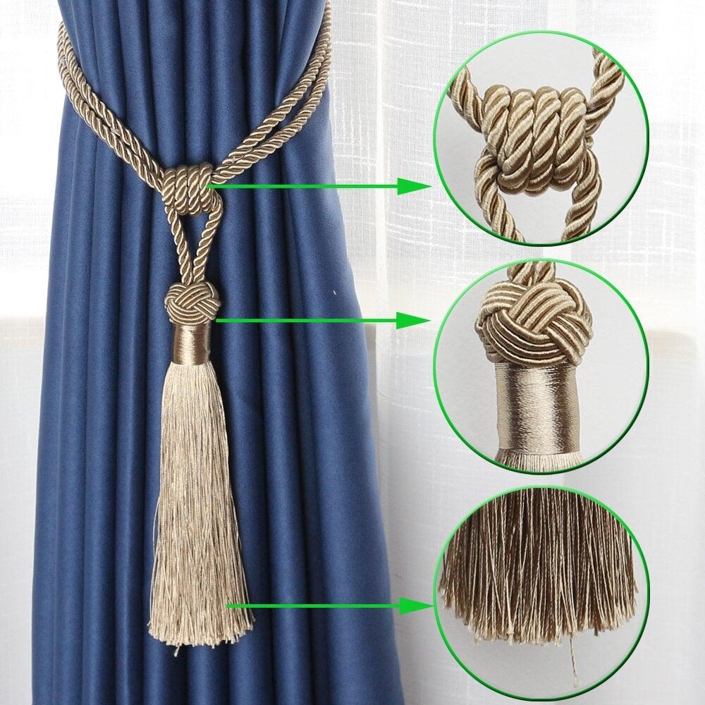 Embrasses à rideaux Embrasses avec pompons Embrasses décoratives Pinces à rideaux Retenues Accessoires pour rideaux Pompons pour rideaux Embrasses à pompons Embrasses à boules suspendues Retenues décoratives pour rideaux