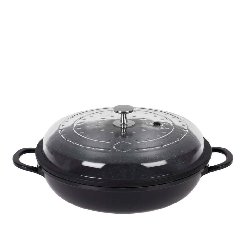 Poêle en fonte d'aluminium Curtis Stone de 3,8 litres avec couvercle en verre (remis à neuf)