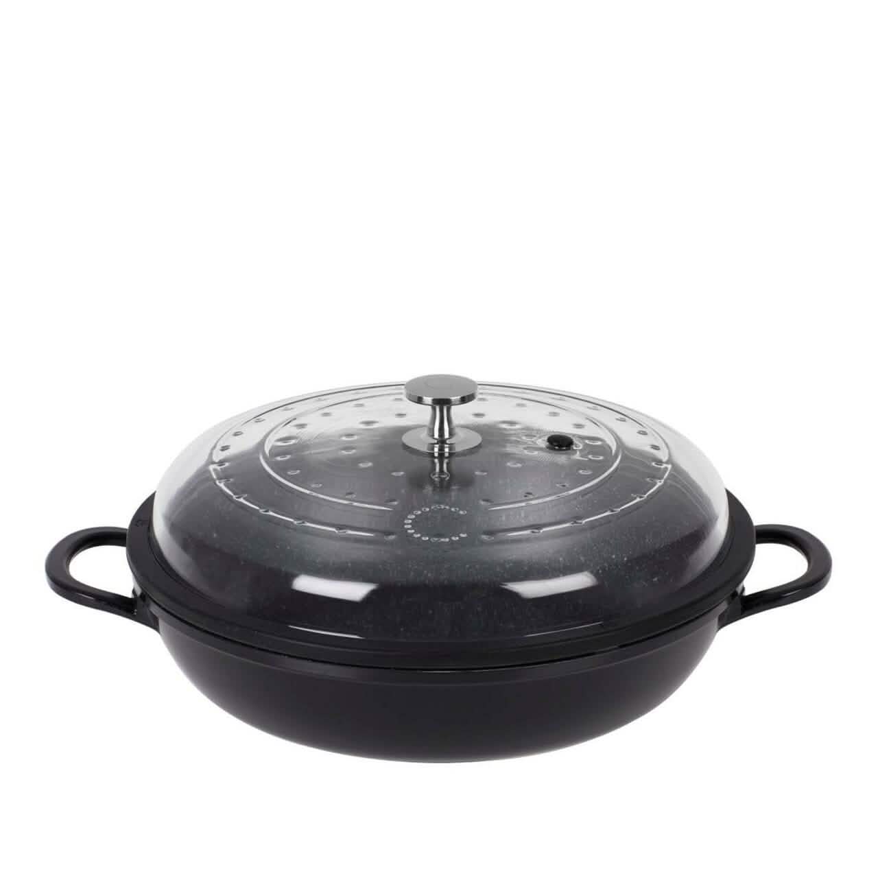 Poêle en fonte d'aluminium Curtis Stone de 3,8 litres avec couvercle en verre (remis à neuf)