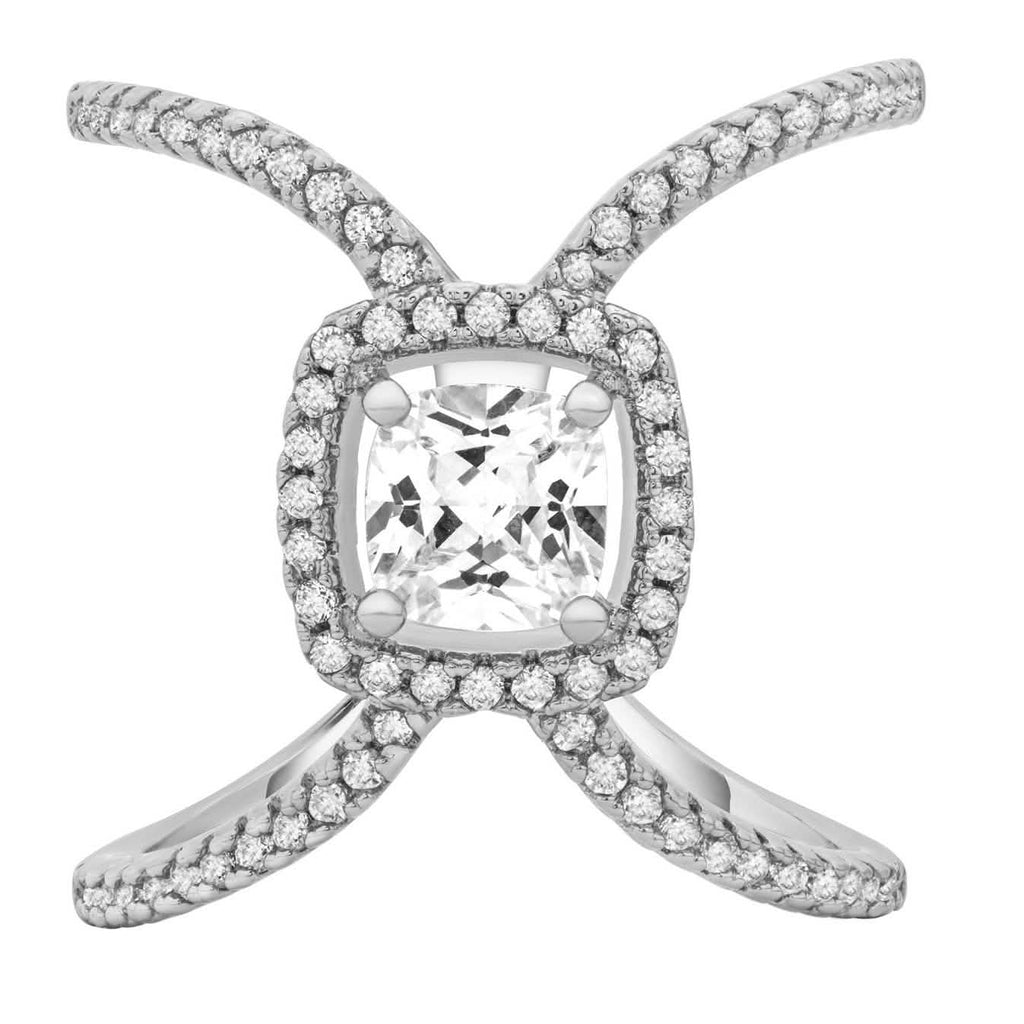 Bague Halo Coussin X