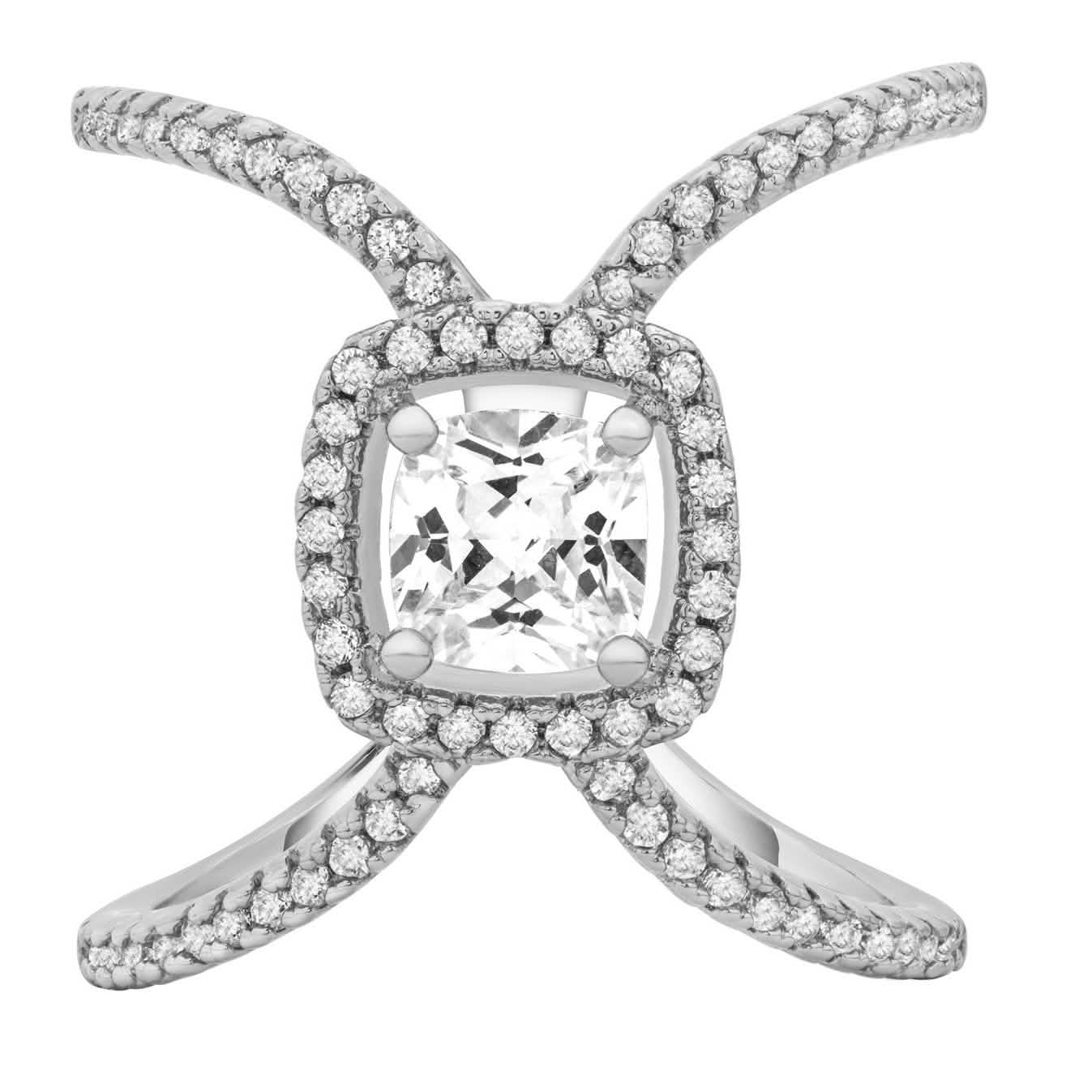 Bague Halo Coussin X