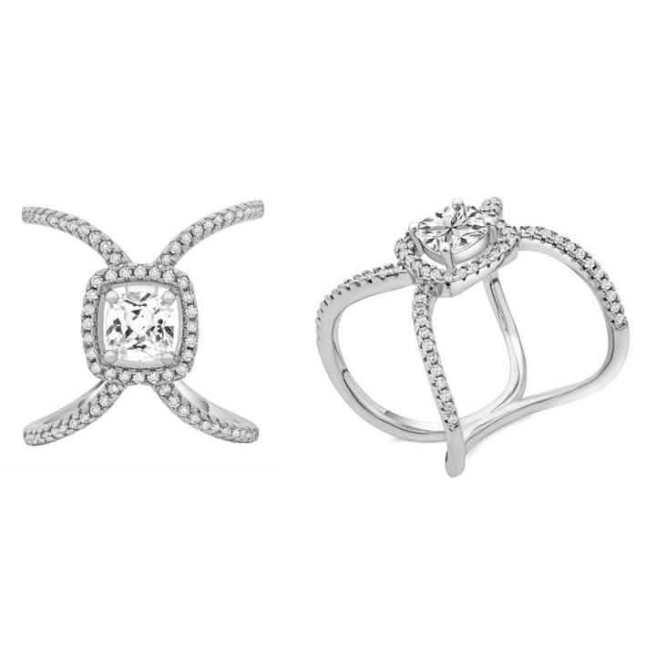 Bague Halo Coussin X