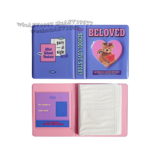 Mini album photo personnalisé de 64 cartes, 7,6 cm, pour photos Polaroid, carte photo, classeur à anneaux, couverture rechargeable, album photo carnet