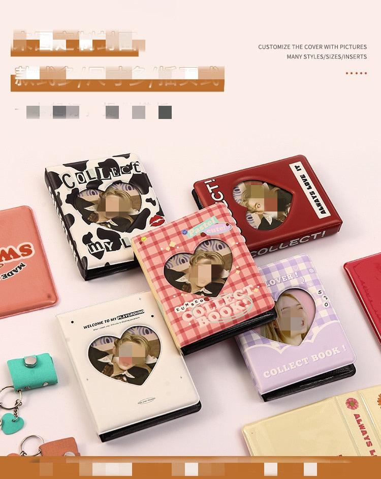 Mini album photo personnalisé de 64 cartes, 7,6 cm, pour photos Polaroid, carte photo, classeur à anneaux, couverture rechargeable, album photo carnet